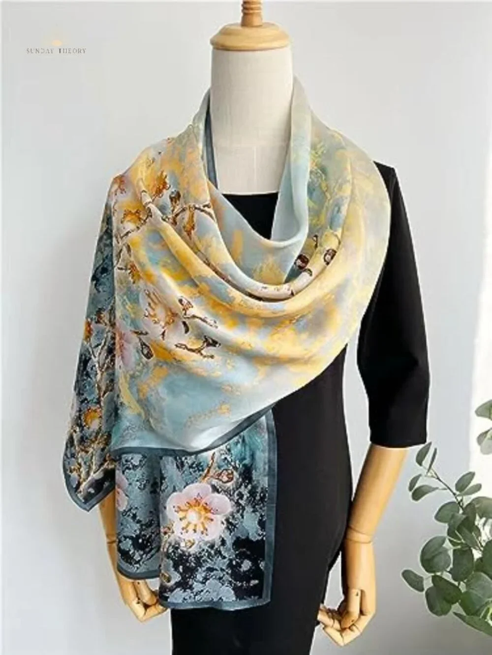 100% Pure Mulberry Silk Long Oblong Shawl Scarf Wrap Lightweight Gift